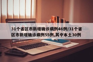 31个省区市新增确诊病例46例/31个省区市新增确诊病例55例,其中本土30例